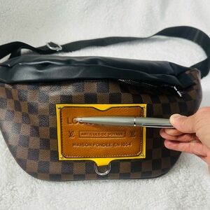Stylish Brown Checkered Bum Bag/Fanny pack.